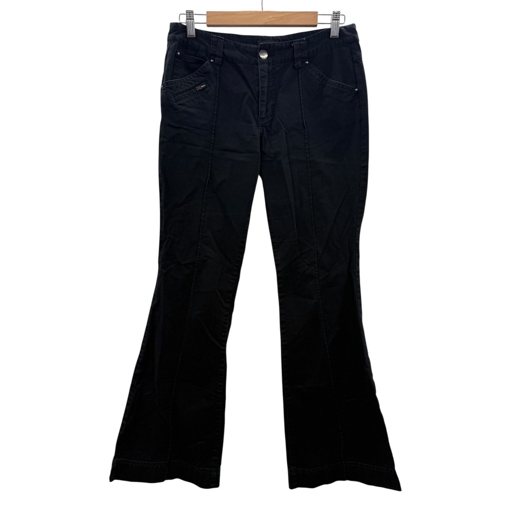 Express Flare‎ Leg Pants Womens 6 Black Mid Rise Seam Detail Trousers Capsule